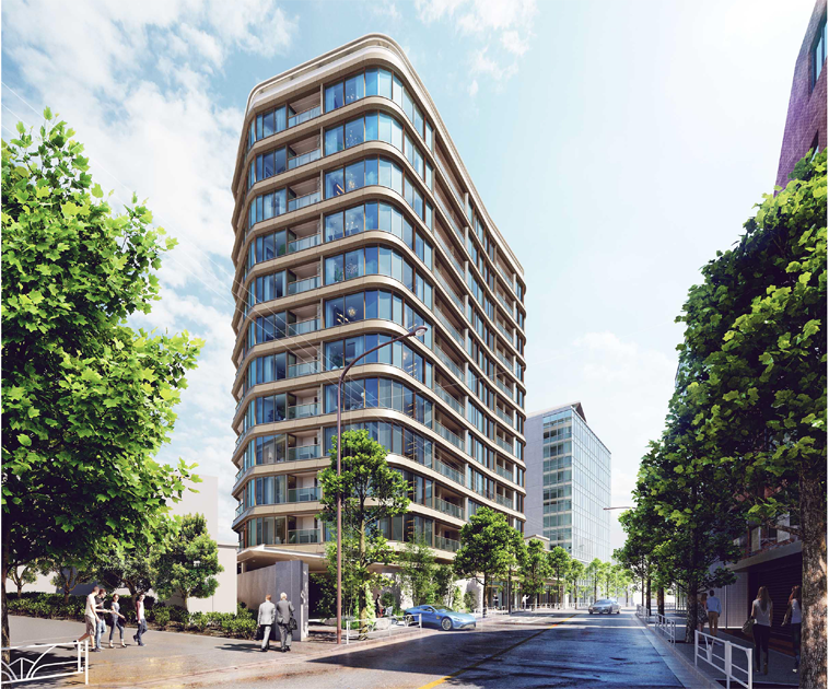 【ヤマ】フロント 自由な建物形状を実現したタワー型マンション「プラウド代官山フロント