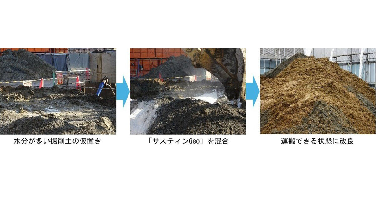 サスティナブルな地盤改良材「サスティンGeo®」を掘削土の処理に初適用