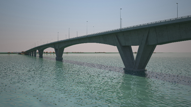 V型橋脚が特徴的な主橋