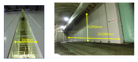 十国トンネルに設置したレゾウォールサイレンサー(片側のみ設置)